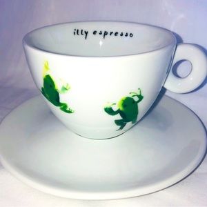 Espresso Frogs Cup Saucer Illy Art Italy Japanese Artist Hironori Murai 2001